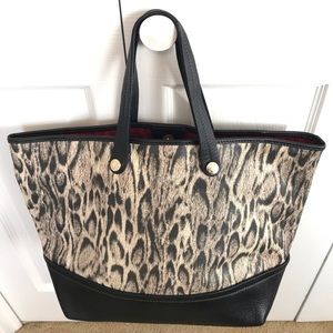 Furla Animal Print and Black Leather Purse